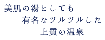 美肌の湯としても有名なツルツルした上質の温泉